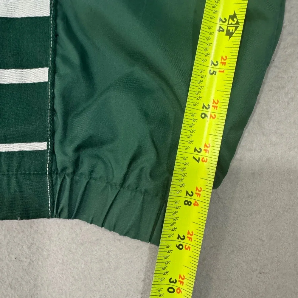 Adidas Track Pants Mens S Green Vintage Elastic Waist Tapered Leg Striped Trim